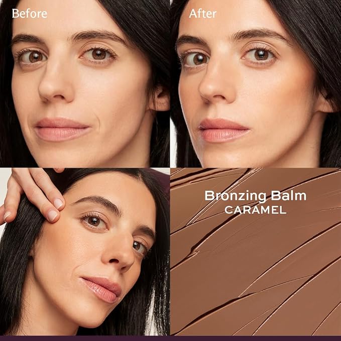 Subtl 3-in-1 Makeup Stack – Cream Bronzer, Powder Highlighter & Lip Glaze for On-the-Go Touch Ups – Lightweight, Travel-Friendly, Blendable Balm (Light/Caramel)