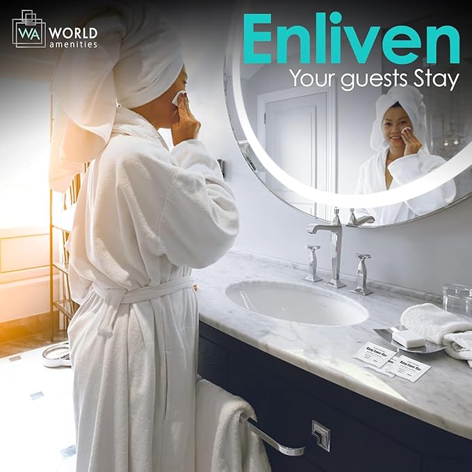 Bulk Makeup Remover Wipes | 500 Count| Individually Wrapped, Gentle Cleansing, Alcohol Free - All Skin Types - Vitamin E - 100% Recyclable, Hotel Travel Size Toiletries