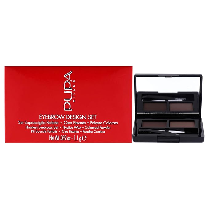 Eyebrow Design Set - 002 Brown by Pupa Milano for Women - 0.039 oz Eyebrow Powder