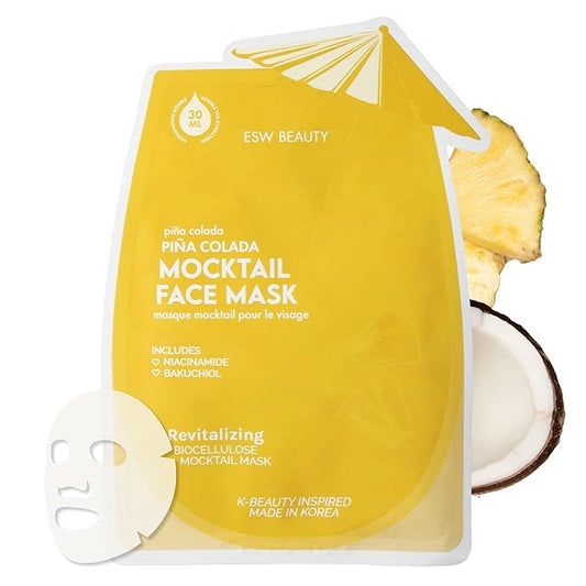 ESW Beauty Piña Colada Revitalizing Face Mask - Refreshing, Vegan Face Mask with Pineapple & Coconut Water for Glowing Skin