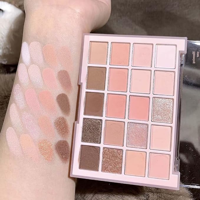 20Colors Nude Pink Brown Basics Matte Eyeshadow Palette,Eye Shadow Travel Makeup Palette all in one Long Lasting Waterproof,Great for Travel Gift Kit