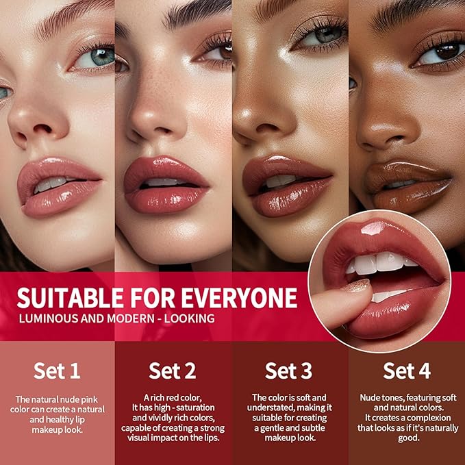 3PCS Lip Liner and Lipstick Combo Set - Matte Lip Liner Pencil, Velvet Matte Lipstick & Hydrating Collagen Lip Gloss - Long-Lasting, Smudge-Proof, High Pigment Nude Pink Lip Makeup Kit (Set 1, 3)