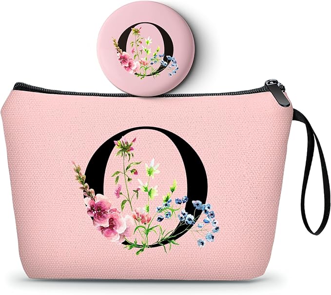 Happy Birthday Friendship Bridesmaid Team Gifts for Employees Women Mom Girl Daughter Teenage Personalized Make up Cosmetic Bag Travel with Mirror Mothers Day Christmas Graduation O