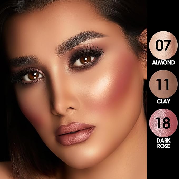 FOCALLURE 3PCS Cream Contour Stick - Highlighter Bronzer Blush Set for Face Sculpting, Non-Greasy Longwear Makeup, Easy to Blend with Natural Matte Finish,SET 4