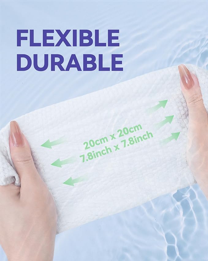 Face Towels Disposable, Face Towelette Disposable, Soft Disposable Face Towel for Makeup Remover, Thick Face Cloths for Women Cleansing, Skin Care, 7.8"×7.8", 80 Count (1 Pack)