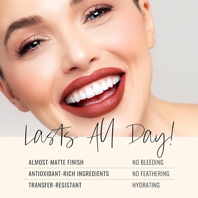 Runway Rogue Velvet Glam Liquid Lipstick, Almost-Matte Rustic Red Lipstick, ‘That Walk!’