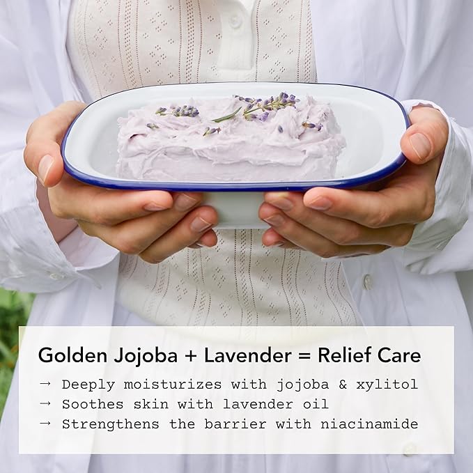 WHIPPED Cream Facial Cleanser Jojovender - Jojoba & Lavender Face Wash - For Redness, Dry Sensitive Skin - Moisturizing Cleanser, Niacinamide, Hyaluronic Acid, Vegan Korean Skincare, 4.5 oz