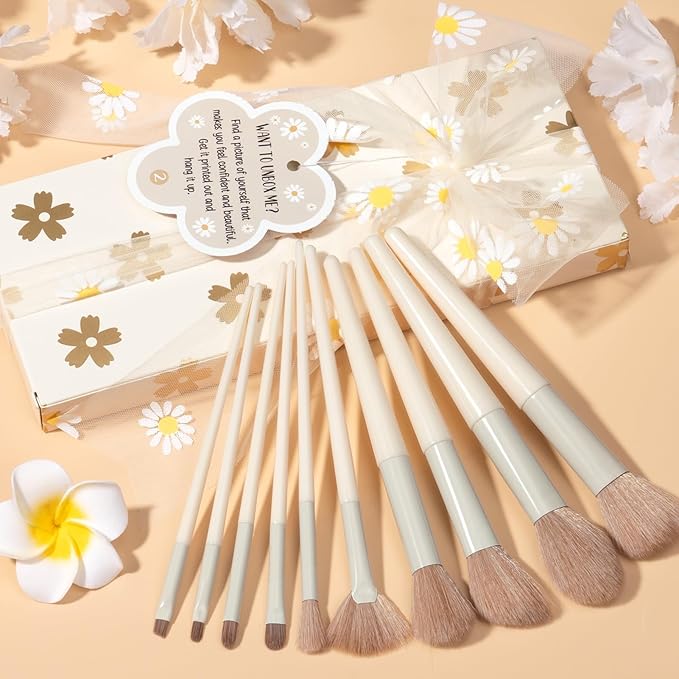 Birthday Gifts for Tween Teen Girls - 8 PCS Gifts Basket Teen Girl Gifts Trendy Stuff Girls Fun Empower Gift Box w/Task Tags Make up Brushes Makeup Bag, Graduation Gifts Idea for Her Niece Daughter