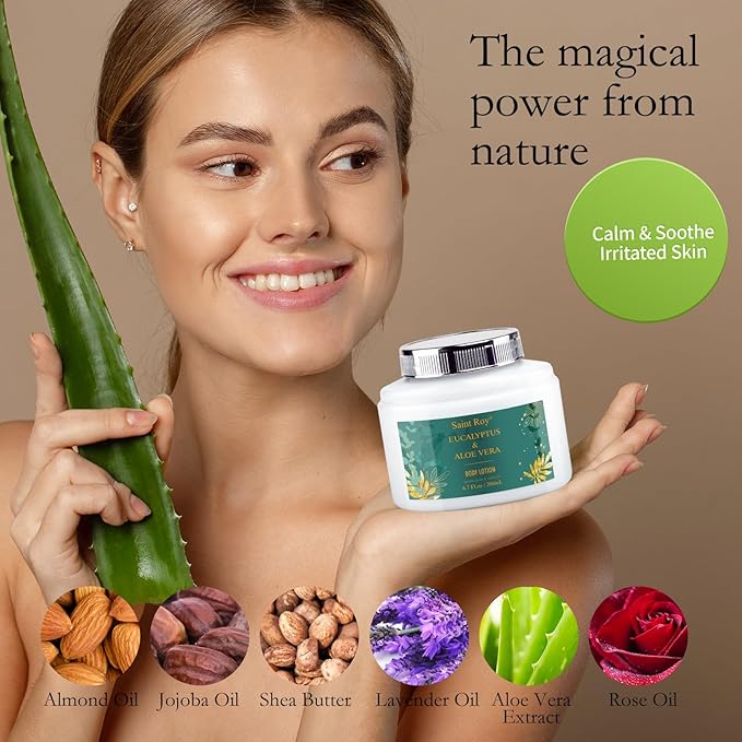 Father's Day Gifts for Men for Dad bath and body Gifts for Her & him Gift Baskets for Women - Saint Roy Eucalyptus & Aloe Vera Scented Birthday Gifts for Women,8 pcs Spa Gift Set, Mother's Father Day