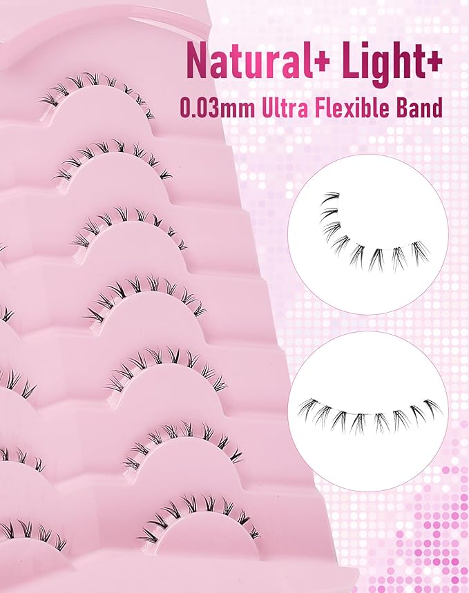 Bottom Lashes Strip Natural Bottom Eyelashes Clear Band FRH-31