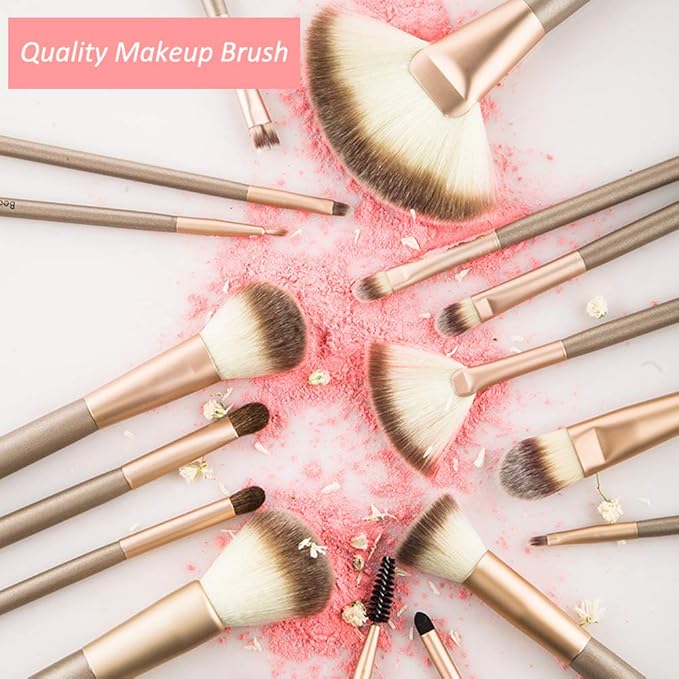 Makeup Brushes, Quality Make Up Brushes 28Pcs Makeup Brushes Set Professional & Beginner Make-up Sets & Case, Brushes & Sponges,Travel-Friendly Roll-up Beauty Gift Sets for Women, Girlfriend