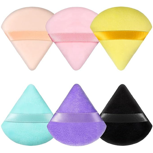 Pimoys 6 Pieces Triangle Powder Puff Soft Makeup Sponge Make Puff for Face Powder Cosmetic Foundation Sponge Makeup Tool