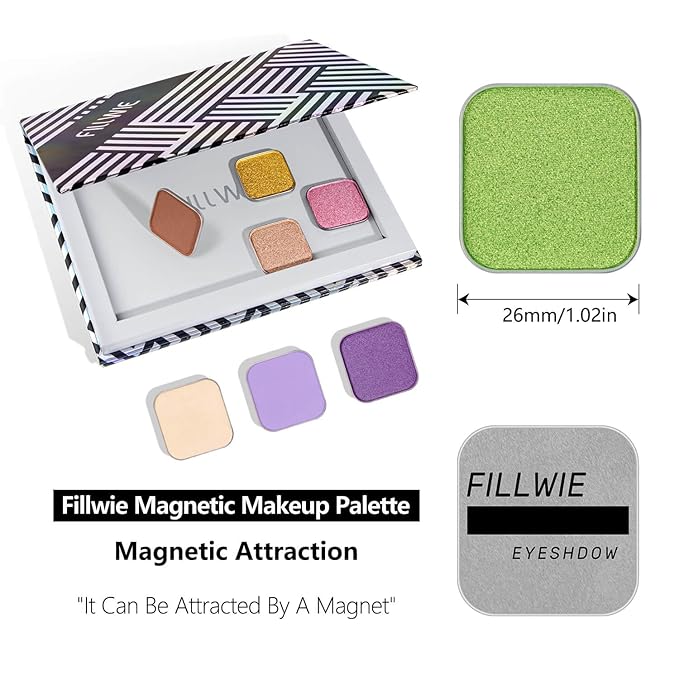 Shimmer Single Eyeshadow Fresh Light Green with Soft Glow Finish, Blendable Powder, Magnetic Pan for Custom Magnetic Makeup Palette (Halo Leaf)