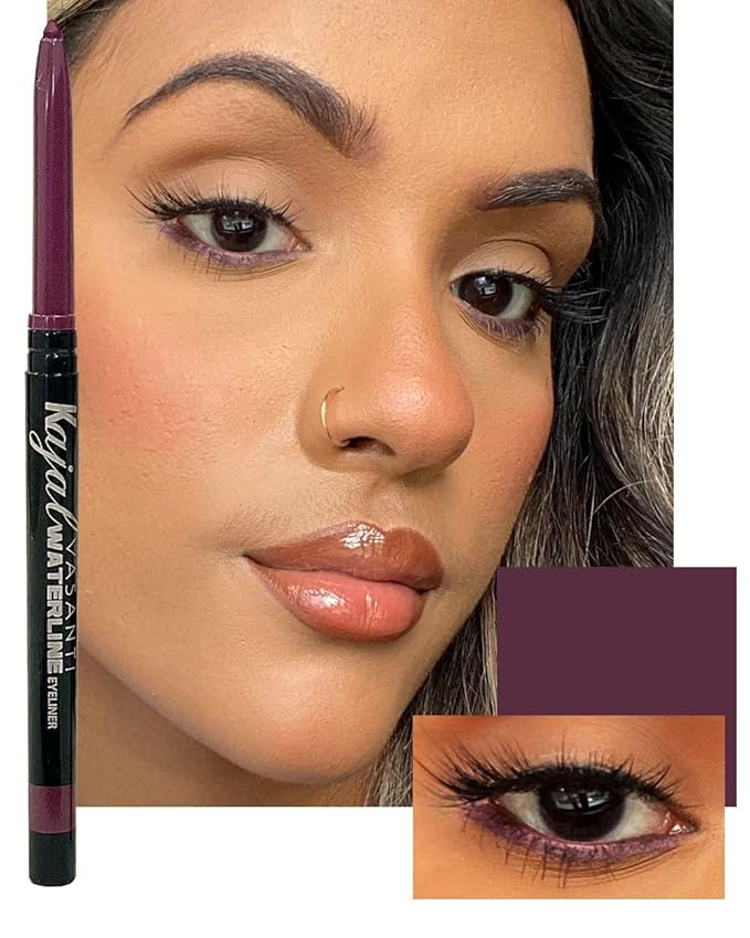 VASANTI Kajal Waterline Eyeliner Pencil (Wild Plum) - Long lasting, Blendable, Safe for Sensitive Eyes, Waterline Eye Liner - Water resisitant & Smudge proof - Opthalmologist Approved and Tested