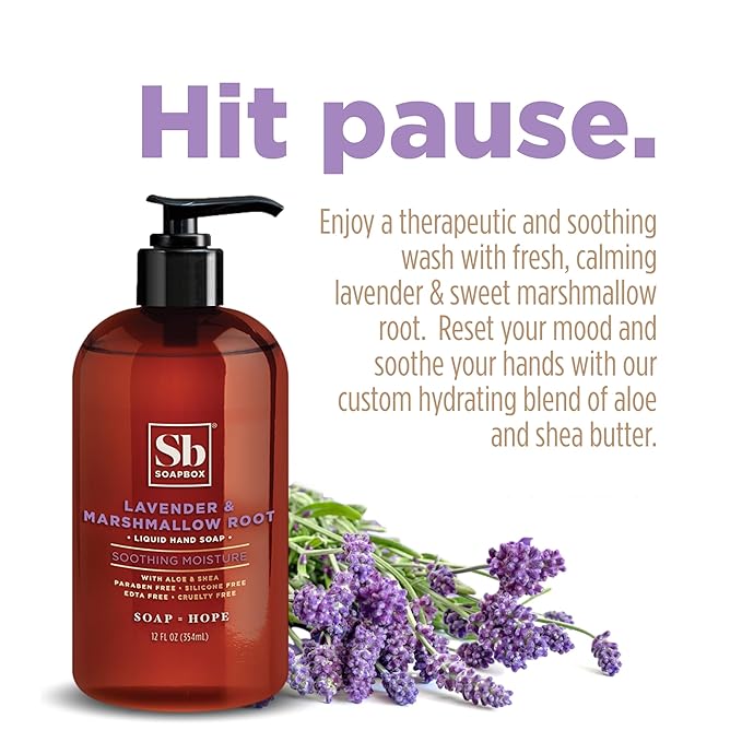 Soapbox Hand Soap Variety Pack (Coconut, Lavender, Meyer Lemon) Liquid Hand Soap, Moisturizing Wash with Shea Butter & Aloe Vera, Pack of 3 Bottles with Pump Dispenser, 12oz Each