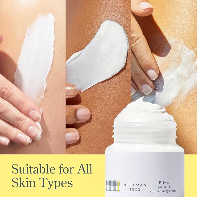 Beekman 1802 Whipped Body Cream, Pure, 2oz - Fragrance Free - Moisturizes, Soothes & Softens - With Coconut Oil & Mango Seed Butter - No Irritation - Good for Sensitive Skin