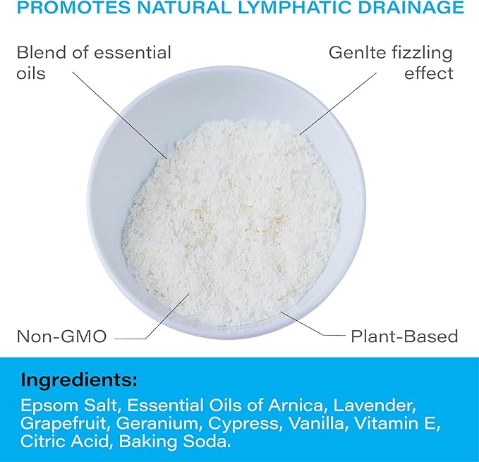 Arnica Montana Bath Salts, Espom Salt Bath Soak for Lymphatic Drainage & Body Detox, Epsom Salts for Soaking with Essential Oils, Bath Salts for Pain Relief, Swelling & Post Surgery, 1 Lb