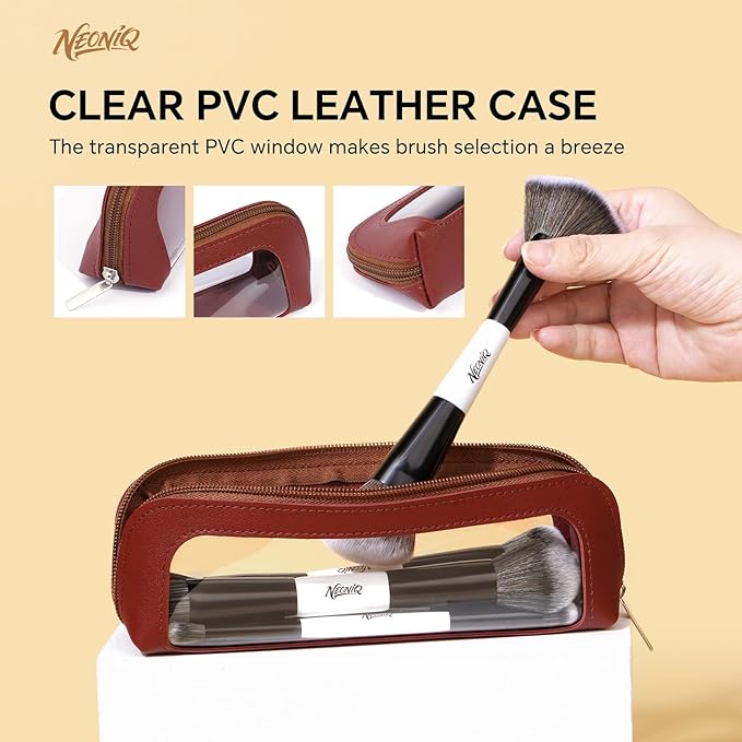 10 PCS Foundation Contour Conceal Brush Set With Bag, Makeup Brushes, Double-End Multi-functional Brushes for Foundation Powder Blush Eyeliner Eyeshadows, Professional Face Brush Set（White）