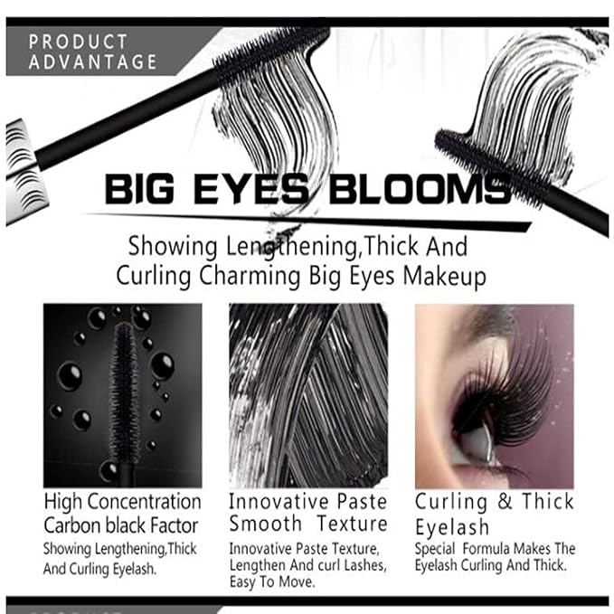 6 Colors Cat eye mascara Eyes Makeup Color Mascara Waterproof Fast Dry Eyelashes Curling Lengthening Eye Lengthening, Lifting, Curling (white 2 pcs)