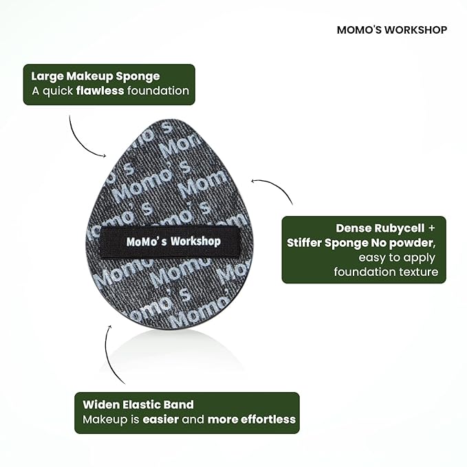 Momo's Workshop Makeup Sponge, Large Foundation Sponge For Foundation Concealer or Cushion, Latex Free Soft Cushion Puff Sponge for Face,1pcs