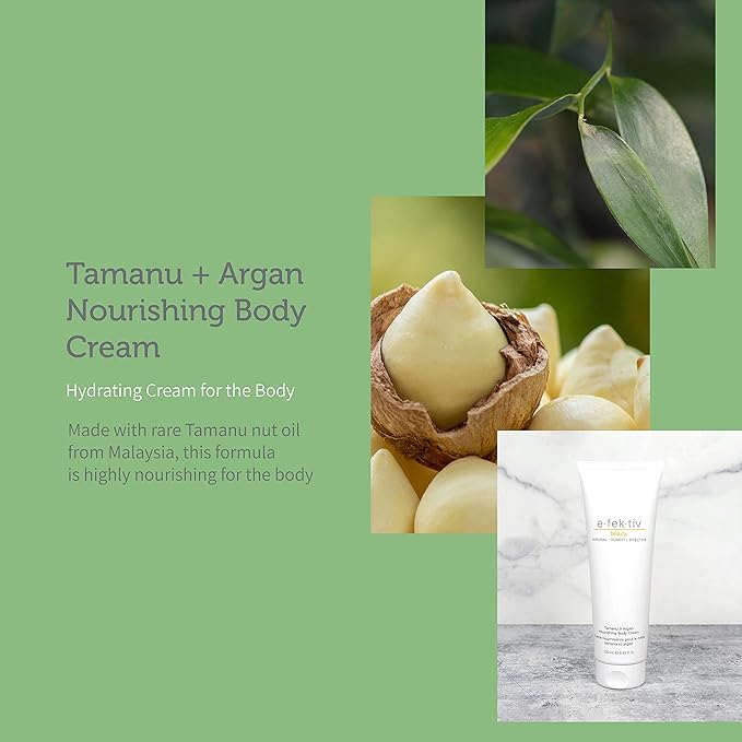 Tamanu and Argan Nourishing Body Cream - All Over Hydration and Protection - Rejuvenates Dry and Dehydrated Skin - Rare, Specially Sourced Ingredients - Clean Beauty - 8.45 oz