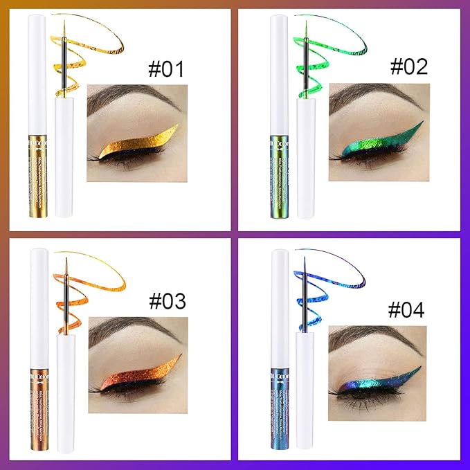 6 Colors Chameleon Liquid Eyeshadow Metallic Glitter Shimmer Eye Shadow Set Long Lasting Waterproof Multichrome Eyeshadows Makeup Set