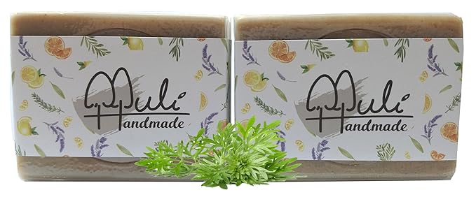 Natural Handemade Bar Soap for Men and Women with Essential oils, Scented Bar Soaps for Bath, Fragrance Regular Use Gift Set (Pack of 2) Artemisia Argy
