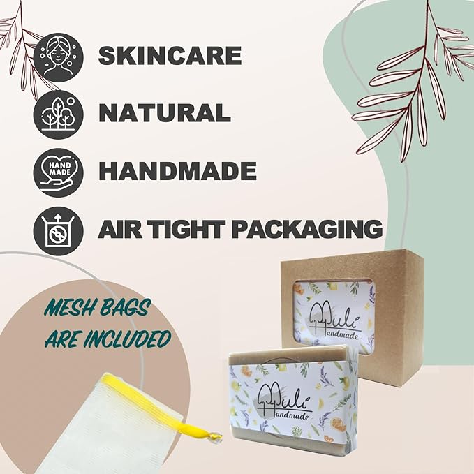 Natural Handemade Bar Soap for Men and Women with Essential oils, Scented Bar Soaps for Bath, Fragrance Regular Use Gift Set (Pack of 1) Artemisia Argy