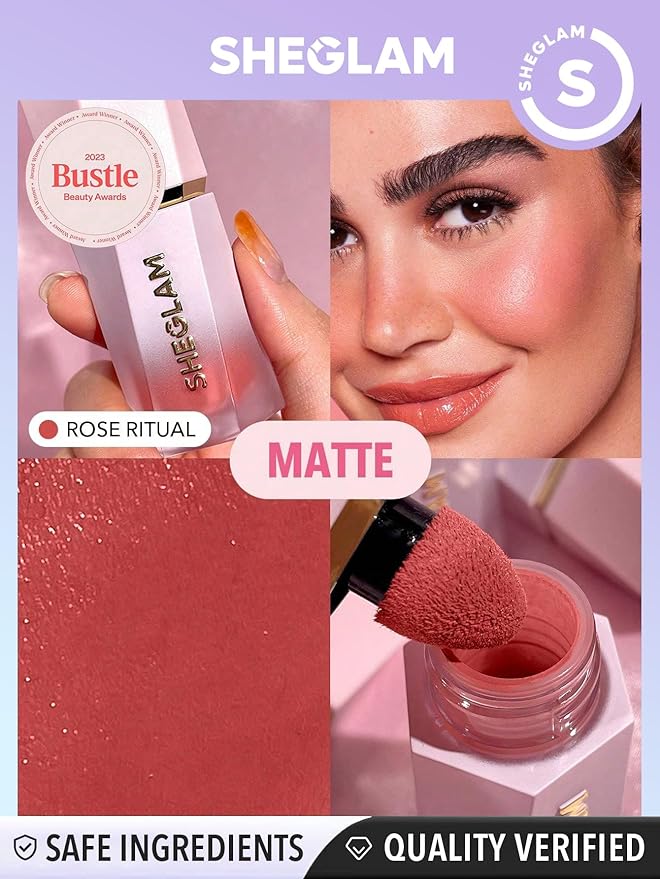 SHEGLAM Color Bloom Liquid Blush Makeup for Cheeks Matte Finish - Rose Ritual