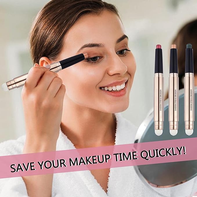 Romantic Red Eyeshadow Stick Makeup, Highlighter Matte Cream Eye Shadow Pencil, Waterproof Hypoallergenic Long Lasting Crayon, Glitter Primer Palette Shimmer Eyeliner Pen