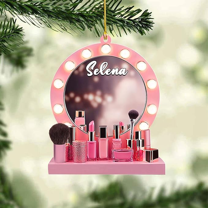 Personalized Makeup Tools Christmas Ornament 2024, Makeup Box Christmas Ornament Gift for Makeup Artist, Christmas Tree Decor for Makeup Shop, Gift for New Makeup Coworkers (MKH12)