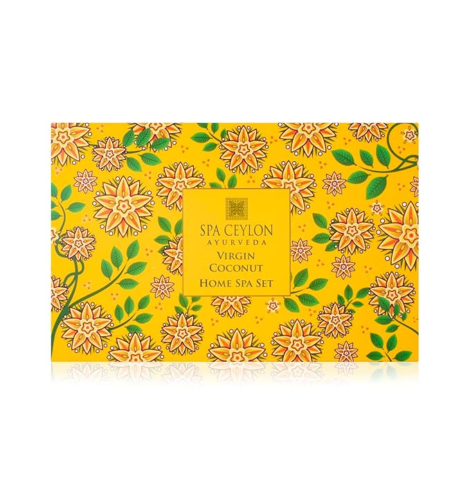Spa Ceylon Virgin Coconut Home Spa Set | Body Care Set & Mini Travel Bag | Pamper Gift | Organic Bath Products