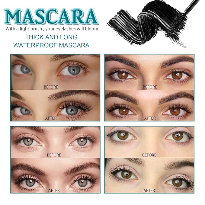 Thrive Mascara Liquid Lash Extensions, Tubing Mascara Waterproof Volumizing Lengthening Smudge Sweat Resistant Rich Long Slender Tubing Cosmetics Natural Eye Makeup (Black 10.7g/0.38 OZ)