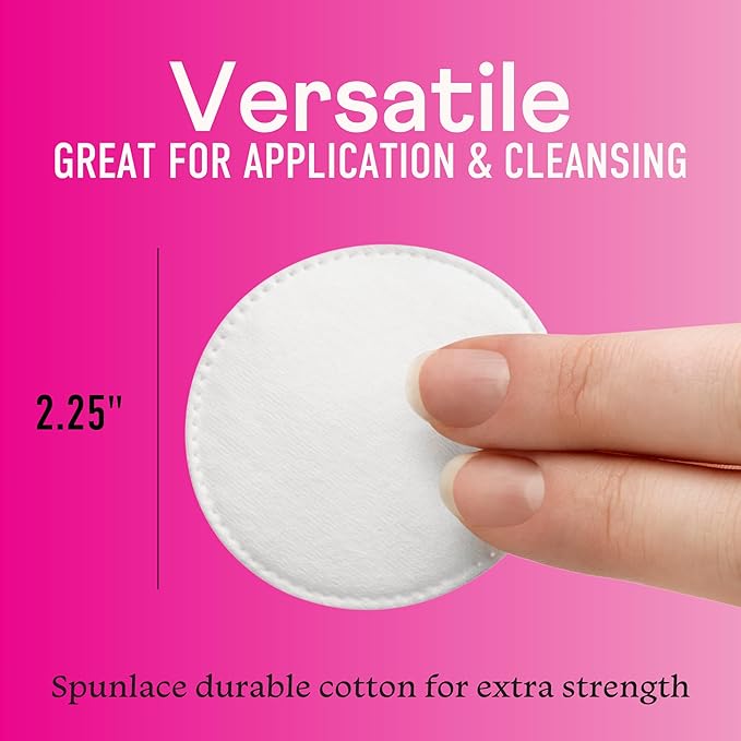 Swisspers Premium Cotton Rounds - 100% Chlorine Free Cotton Face Pads for Makeup, Nail Polish Removal - Dermatologist Tested and Hypoallergenic, Made in USA - 100 Pads (Pack of 3)
