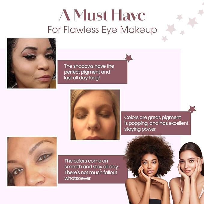 Lamora Eyeshadow Palette Makeup - Eye Makeup Palette with 16 Highly Pigmented Matte Shades - Vegan & Blendable