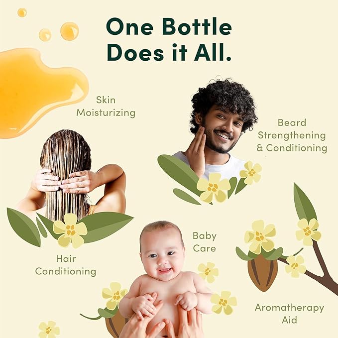 HobaCare Natural Organic Jojoba Oil for Hair, Skincare, Face, Body, Scalp, Nails, Beard Care, Skin Massage – Unrefined Carrier Oil – 100% Pure, Hexane Free, Moisturizing (8.45 oz)