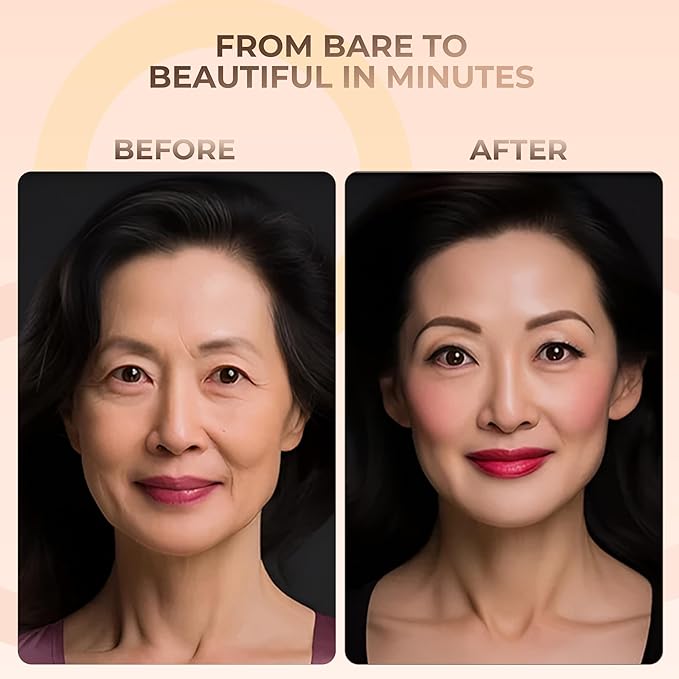 4pc Full Size Kit (Light Tan) Mineral Makeup Matte Translucent Loose Foundation + Kabuki Brush + Concealer + Finishing Setting Powder + Bare Face Full Coverage SPF 30 All Skin Types Waterproof