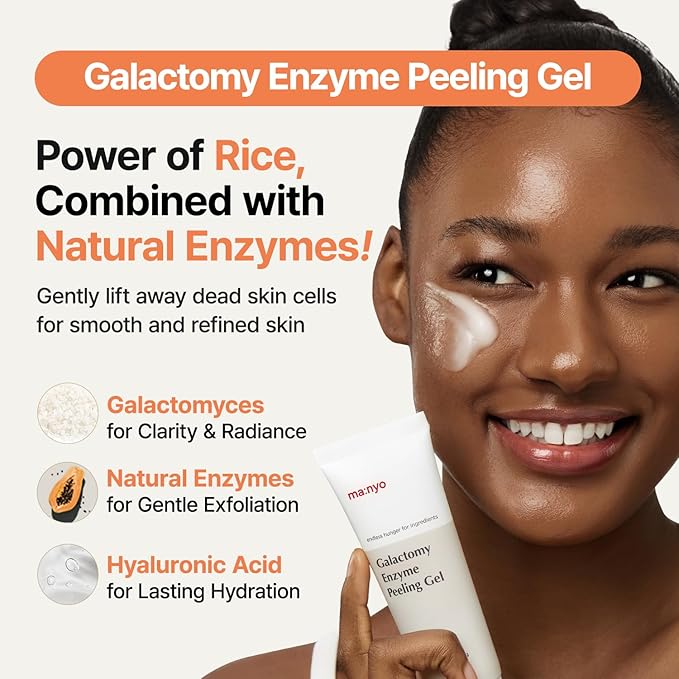 MANYO Galactomy Enzyme Peeling Gel, Soft Face Scrubber with Hyaluronic Acid, Papaya Enzymes, Hydration, Korean Skin Care, 2.5fl oz (75ml)