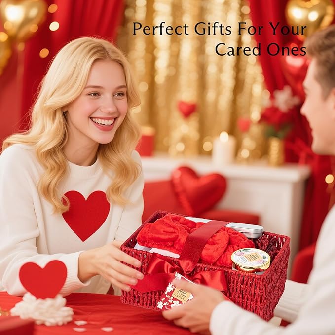 27 Pcs Bath and Body Gifts Basket Set - Rose Spa Gifts Set Skin Care Set for Women, Gift Baskets Set for Mothers Day Mom | Perfect Gifts for Christmas, Birthday, Valentines Day All Occasion Present