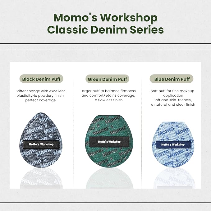 Momo's Workshop Makeup Sponge, Large Makeup Blending Puff for Liquid & Cream Foundation, Concealer Foundation Puff Quick Apply Cosmetics 1pcs Green