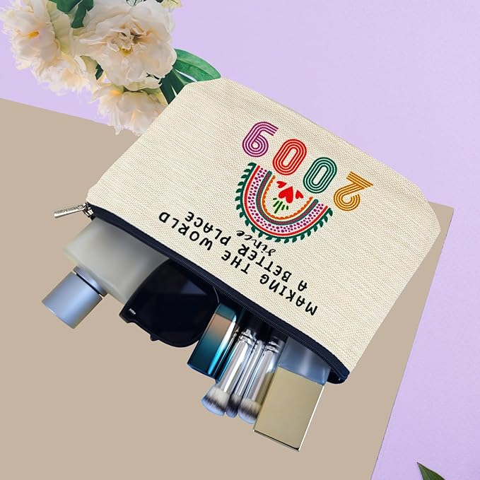 ancpeany Sweet 16 Birthday Decorations for Girls, Her, Teenage Girls, Sister, Daughter, Granddaughter, 2009 Funny 16 Year Old Girl Gift Ideas Makeup Bags, Cosmetic Travel Bag for 16th Birthday Gifts