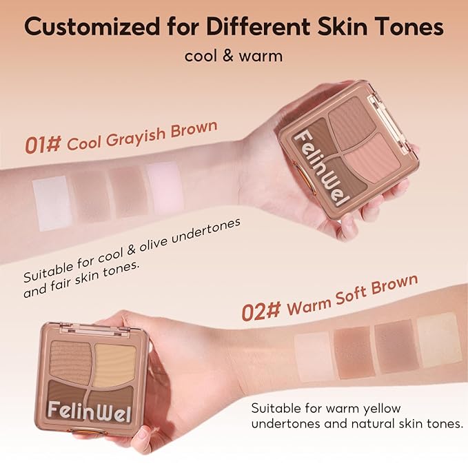 Highlight Contour Makeup Palette Effortless Blending Matte Shimmer Highlighter Palette and Bronzer Powder for Warm Toned Skin