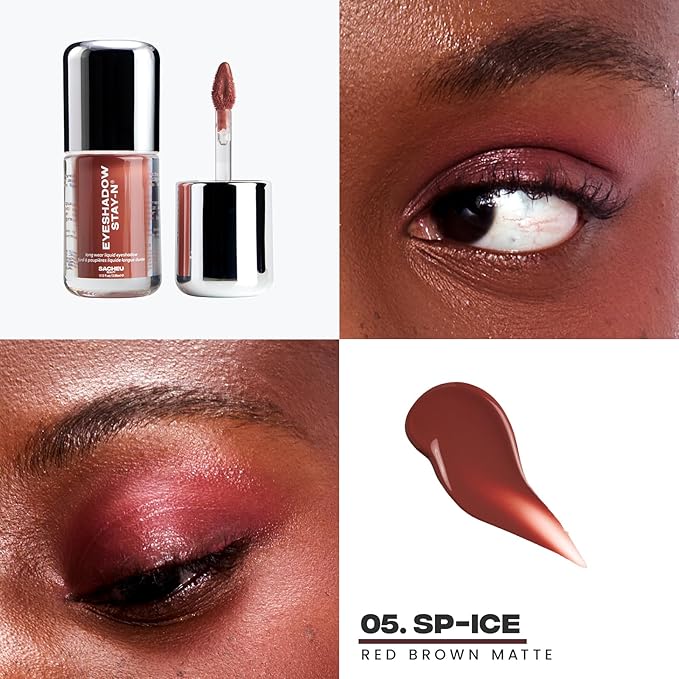 Sacheu Liquid Eyeshadow STAY-N Longwear Eye Makeup — Buildable Highly Pigmented & Blendable Eye Shadow Cream in Matte & Shimmer Finishes, Sp-ICE