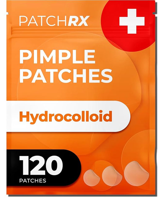 Acne Patches (120 Count), Hydrocolloid Pimple Patches for Face - Zit Patch Acne Dots - Cystic Acne Patches Treatment - Pimple Patch with 3 Size Acne Stickers