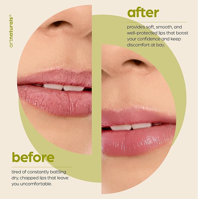 ArtNaturals Organic Beeswax Lip Balm Gift Set - Assorted Flavors with Aloe, Coconut & Jojoba Oils