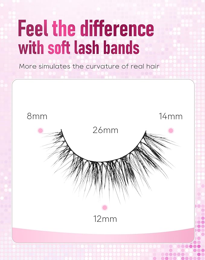 Frihappy Wispy Eyelashes Cat Eye Lashes Natural Eyelashes Wispy Lashes Fake Eyelashes Natural Look False Lashes Mink Lashes FRH-327