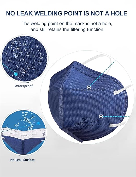 KN95 Face Masks 100 PCS, 5-Ply KN95 Dusty Blue Masks,Breathable Protection Masks, Individually Wrapped, Cup Dust Safety Mask