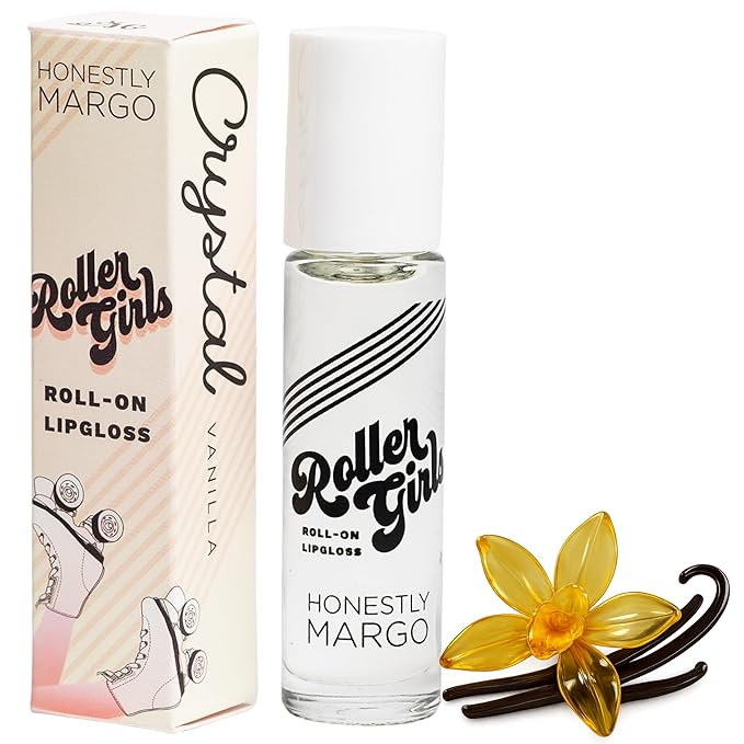 Honestly Margo Roller Girl Roll-On Lip Gloss (Vanilla Crystal, 2 Pack) – Lip Gloss for Women with Hydrating Vitamin E & Moisturizing Shine, Refreshingly Lightweight Your Lip Stain, Non Stick Gloss