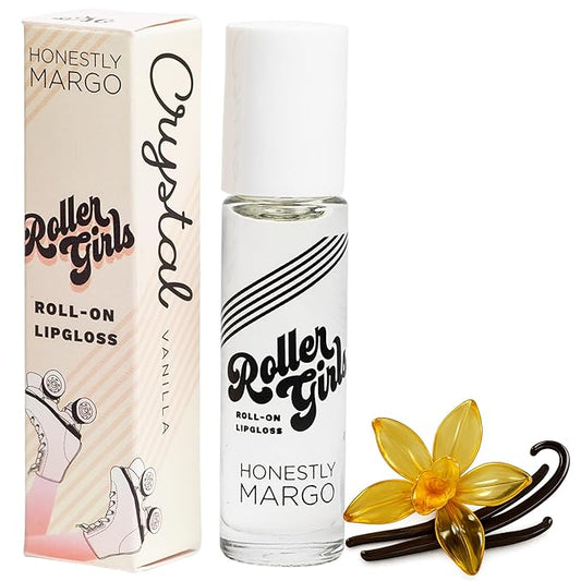 Honestly Margo Roller Girl Roll-On Lip Gloss (Vanilla Crystal, 2 Pack) – Lip Gloss for Women with Hydrating Vitamin E & Moisturizing Shine, Refreshingly Lightweight Your Lip Stain, Non Stick Gloss