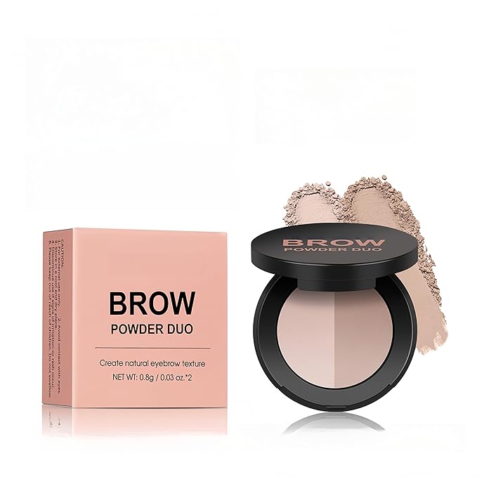 MAEPEOR Brow Powder Duo 6 Colors Natural Smooth Eyebrow Powder Professional Brow Contour Palette for Filler Defined & Sculpt (03 Gentle Taupe)